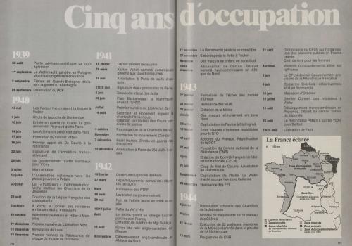 Chronologie de l'Occupation en France (SHD Brest, L'Histoire, p.155)