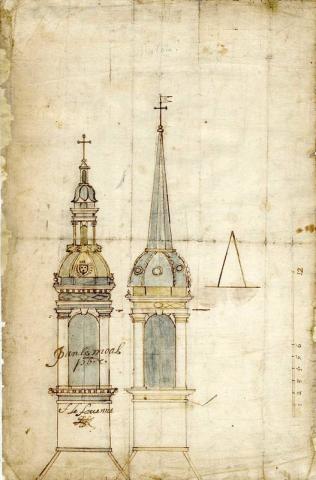 Saint-Martin-des-Champs. Projet de clochers pour l'église (10 Fi 112)