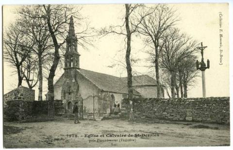 Saint-Derrien. Église et calvaire (collection E. Hamonic) (2 Fi 244/1)